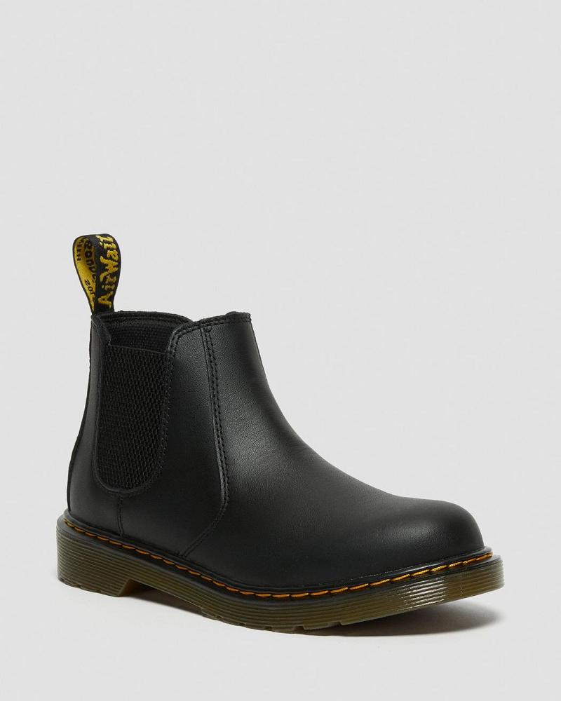 Black Kids\' Dr Martens Youth 2976 Softy T Leather Chelsea Boots | CA 671KOR